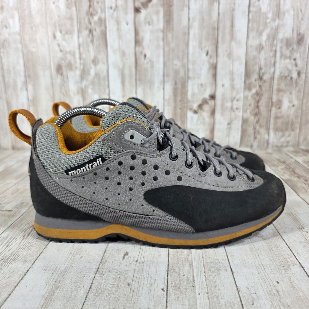 Montrail Womens Hiking Trail‎ Running Shoes Grey Orange Vibram Sole Sz 9